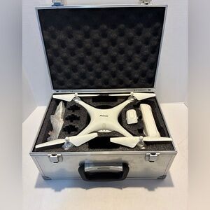 Panasonic White Drone with Silver Carrying Case